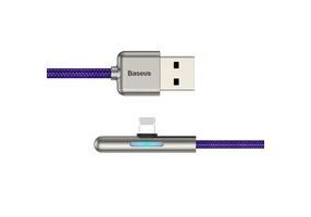 Кабель USB BASEUS Iridescent Lamp, USB - Lightning, 2.4А, 1 м, фиолетовый, игровой - 4