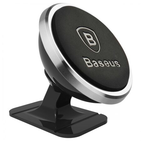 Автомобильный держатель BASEUS 360-degree Rotation, магнитный, серебряный, на клею - 1