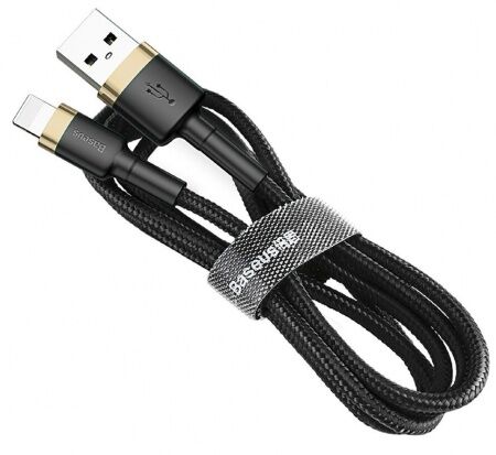 Кабель USB BASEUS Cafule, USB - Lightning, 1.5А, 2 м, золотойчерный - 6