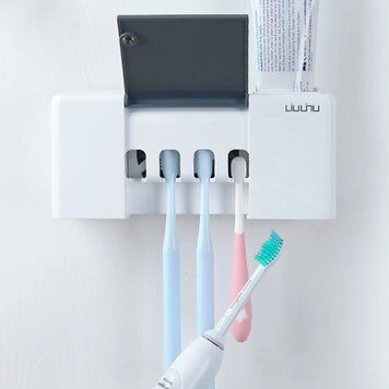 Умный держатель для дезинфекции зубных щеток Xiaomi Liushu Sterilization Toothbrush Holder (White) - 6