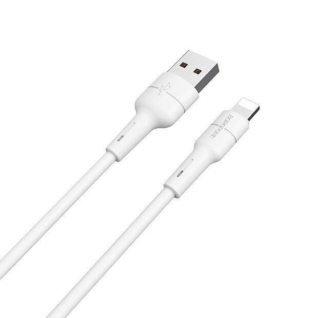 USB кабель BOROFONE BX30 Silicone Lightning 8-pin, 2,4A, 1м, силикон (белый) - 2