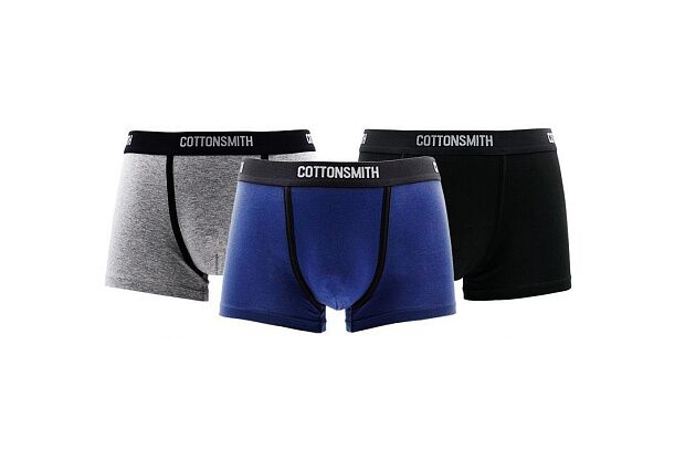 Мужские трусы Cottonsmith Mini Window Dry Underwear 3 шт. Размер XL (Gray/Blue/Black) 