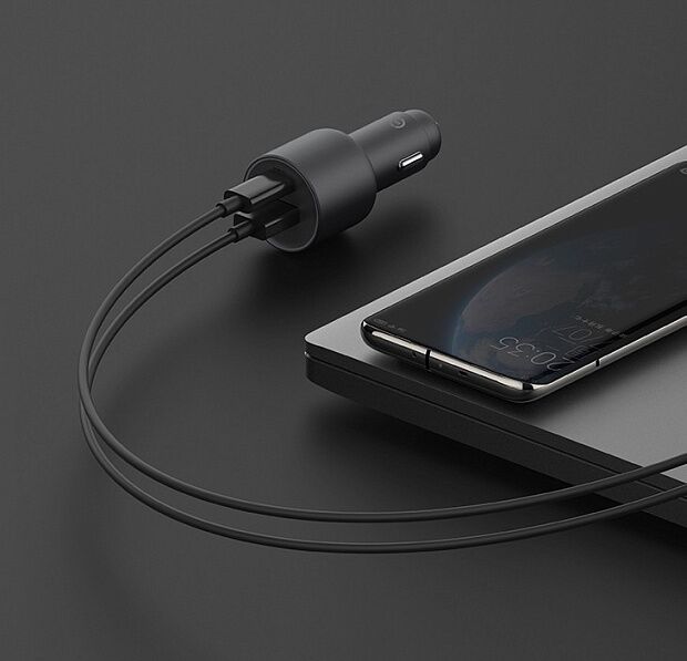 Автомобильное зарядное устройство Xiaomi Mi Quick Charger 100W USB Type-A Type-C (Black) - 5