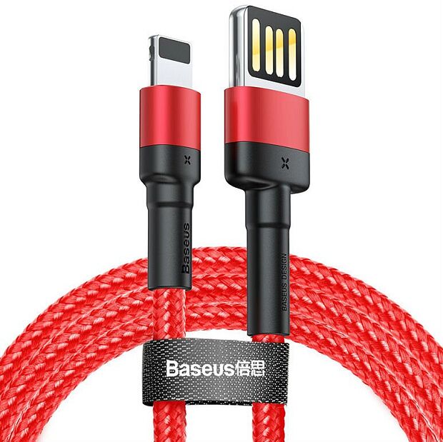 Кабель USB BASEUS Cafule, USB - Lightning, 1.5А, 2 м, красныйкрасный - 1