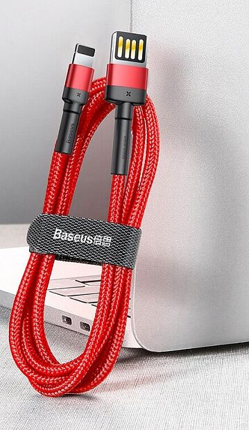 Кабель USB BASEUS Cafule, USB - Lightning, 1.5А, 2 м, красныйкрасный - 5