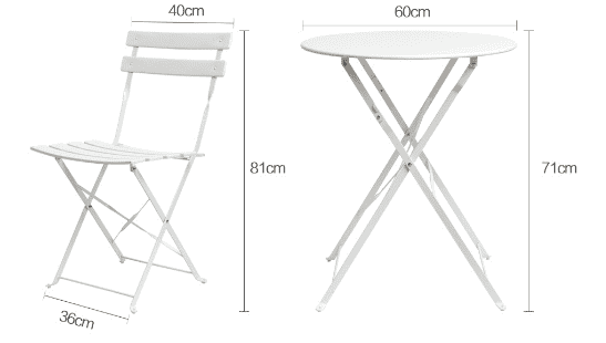 Туристический стол и стулья Gocamp Wrought Iron Folding Table And Chair Three-Piece (White) - 2