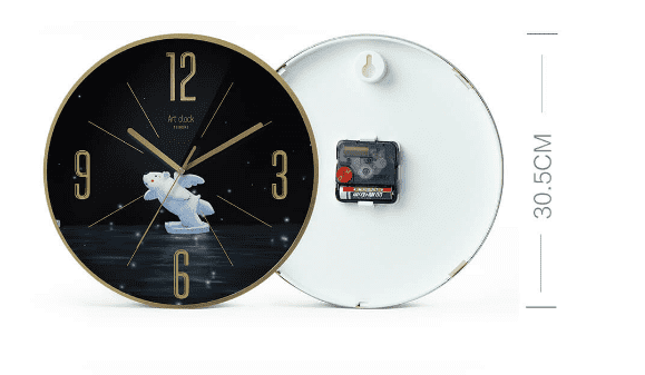 Yuihome Decor Series Art Wall Clock Panda (Red) - 2