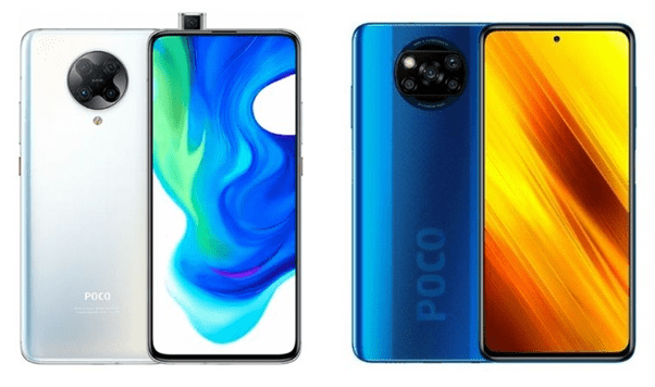Сравнение внешнего вида смартфонов Poco F2 Pro и Poco X3