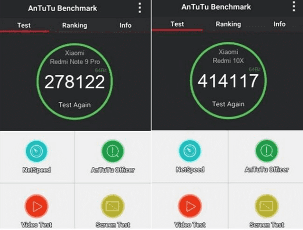 Сравнение Redmi Note 9 Pro и Redmi 10X по результатам теста AnTuTu Сравнение производительности Редми 10Х и Редми Ноут 9 Про по АнТуТу